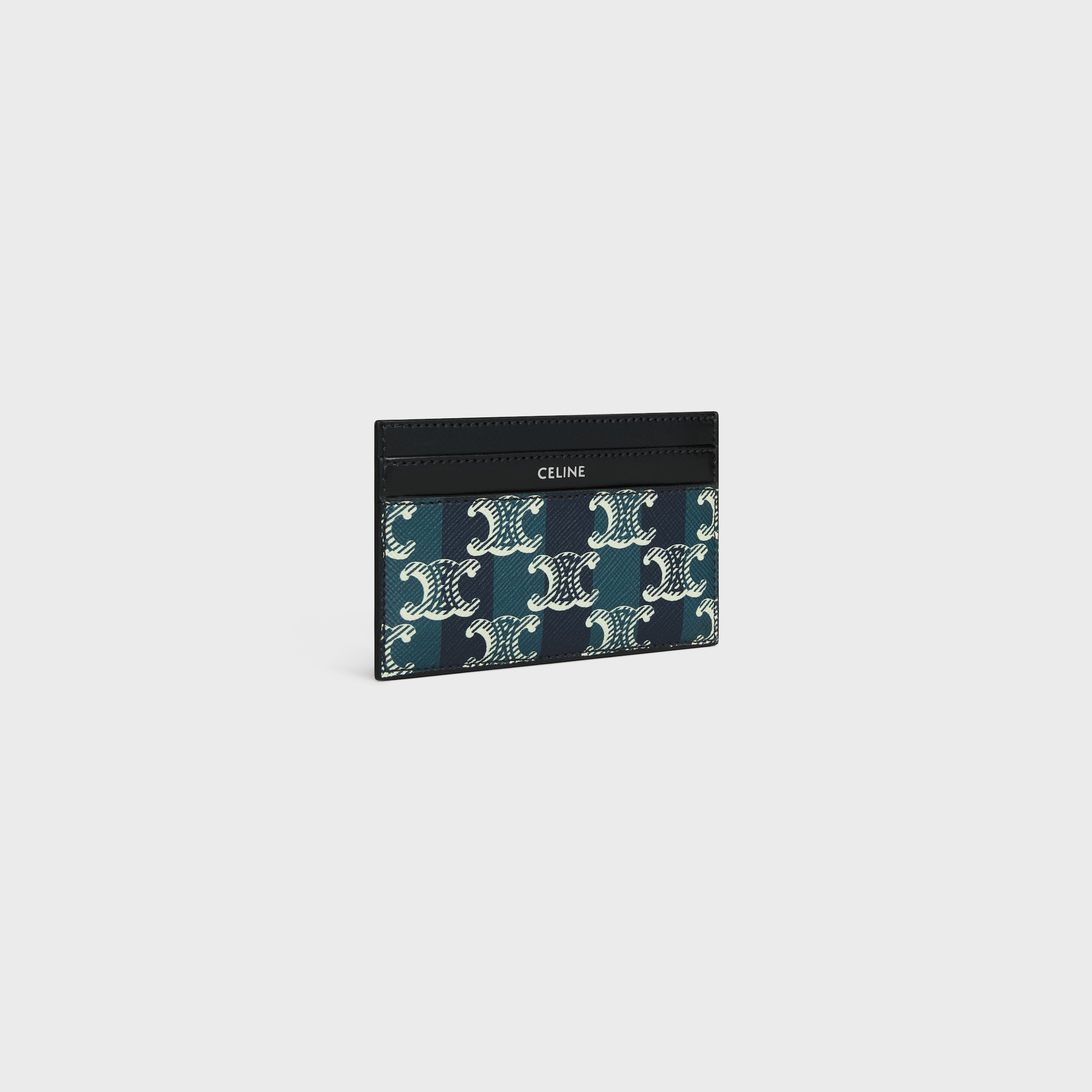 MEDIUM CARD HOLDER IN STRIPED TRIOMPHE CANVAS AND CALFSKIN - 2