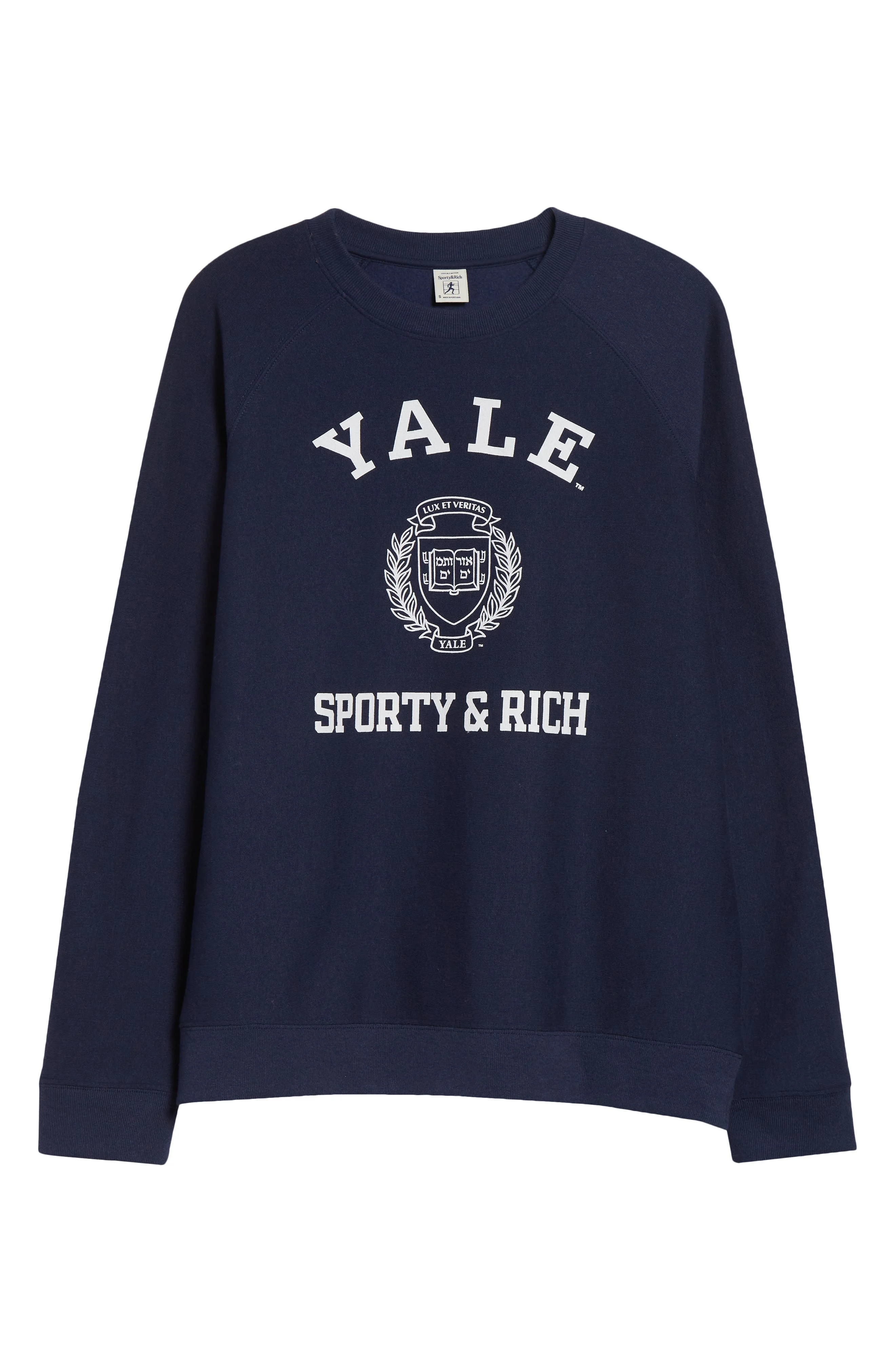 Sporty & Rich Veritas Crewneck Sweatshirt in Dark Navy at Nordstrom - 1