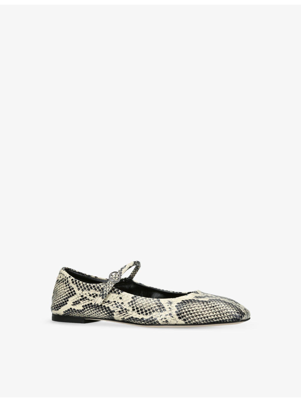 Uma Snake-Print Leather Mary Jane Flats - 3