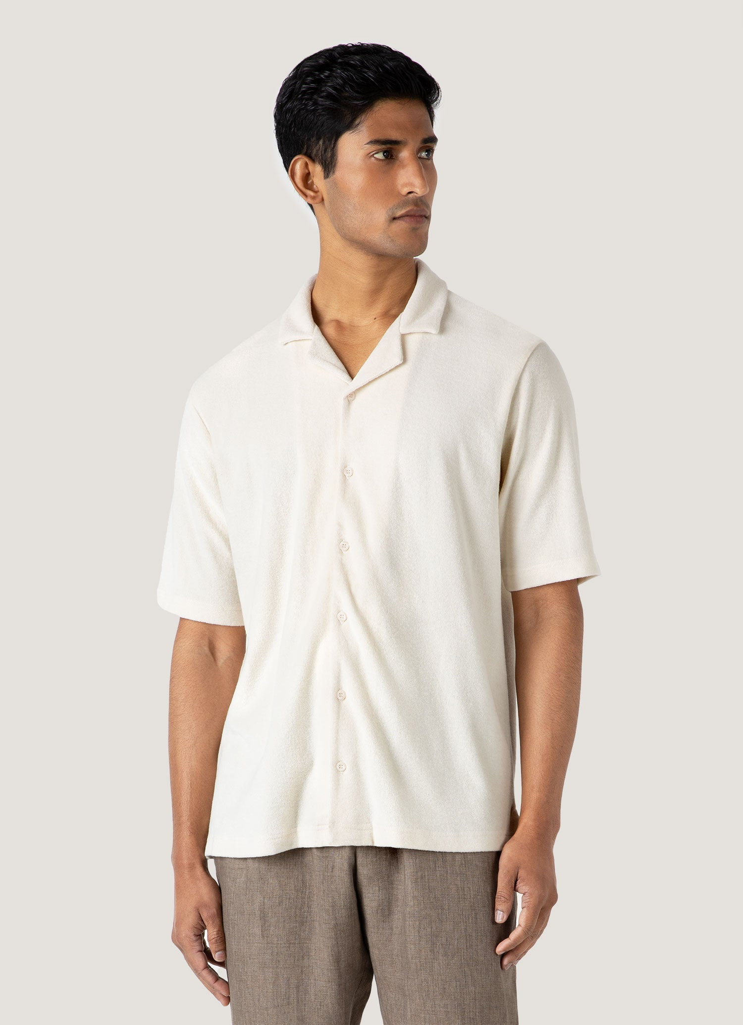 Towelling Camp Collar Shirt - 2