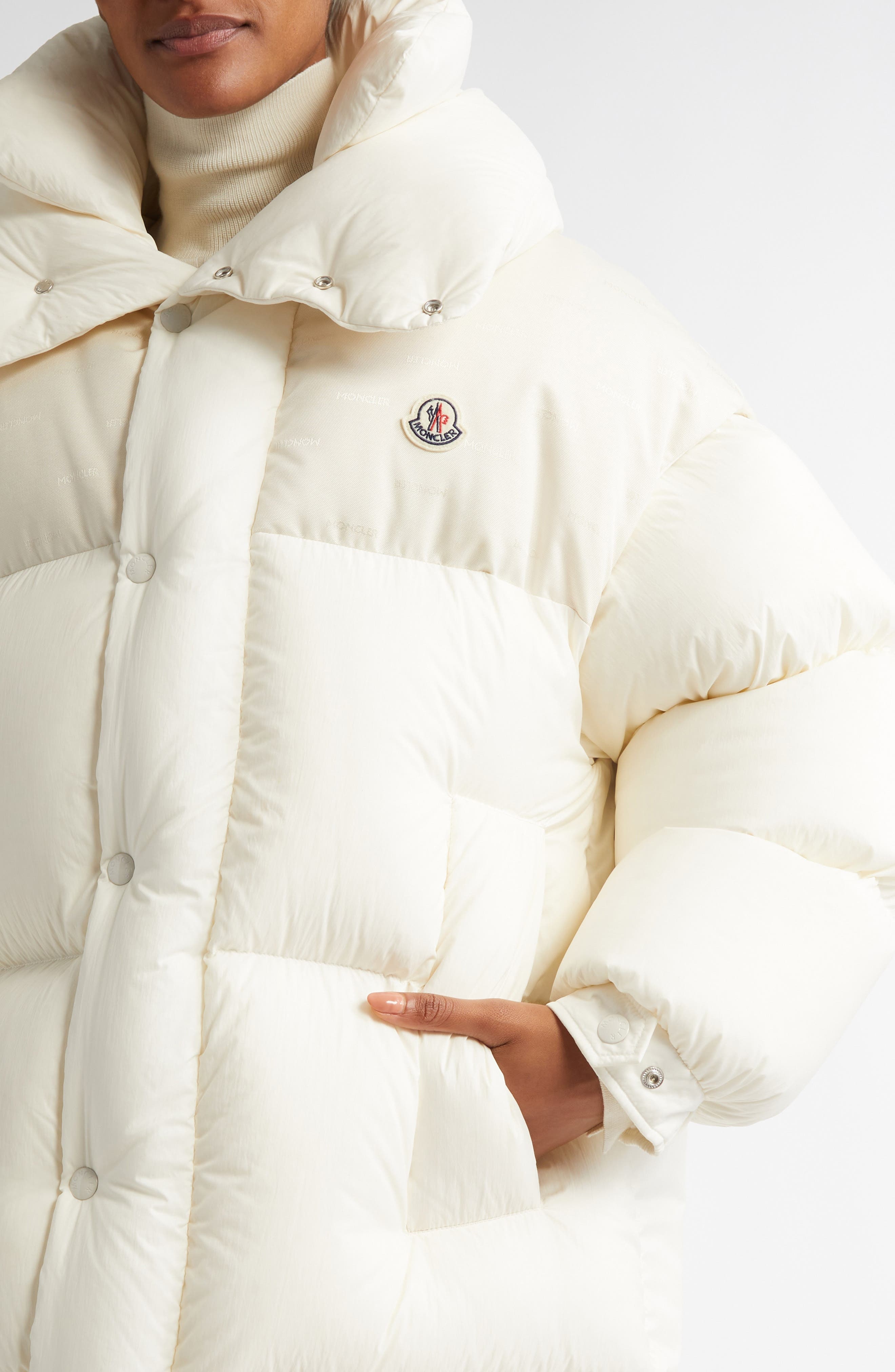 Moncler Verone Longline Down Puffer Parka in Natural at Nordstrom - 6