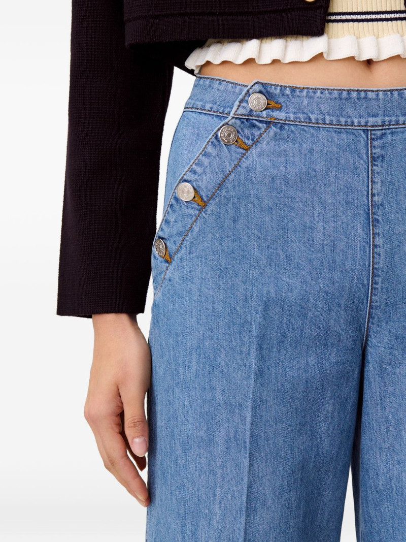 buttoned wide-leg jeans 6