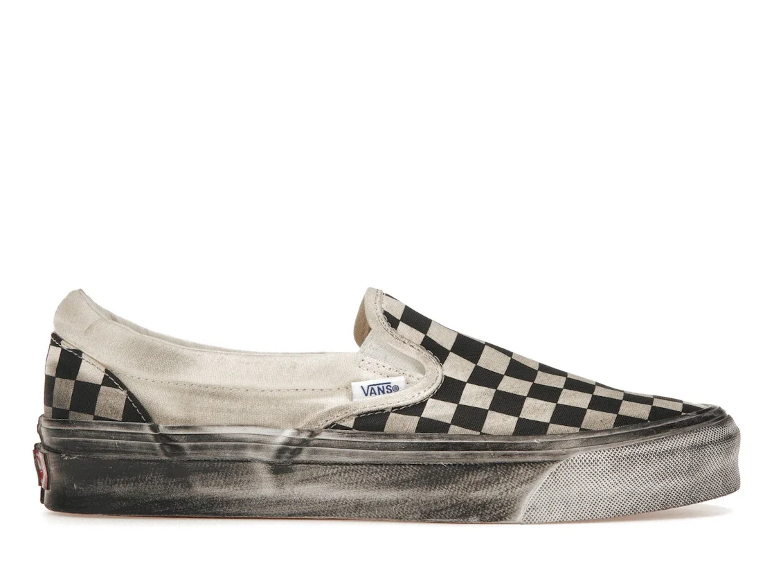Vans Vault UA OG Classic Slip-On LX Stressed Black Checkerboard - 1