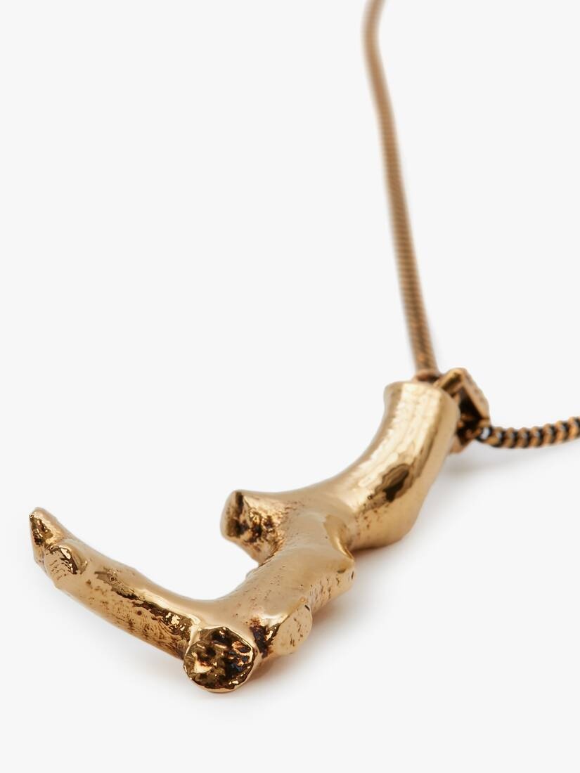 Coral Necklace in Antique Gold - 3