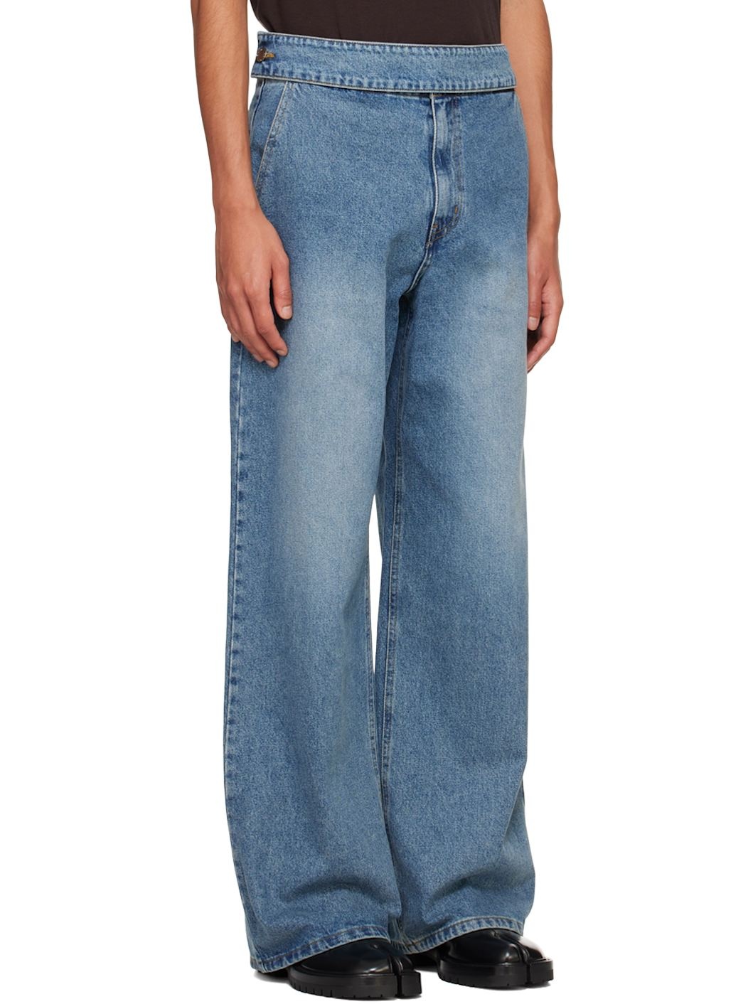 Blue Waist Strap Jeans - 2