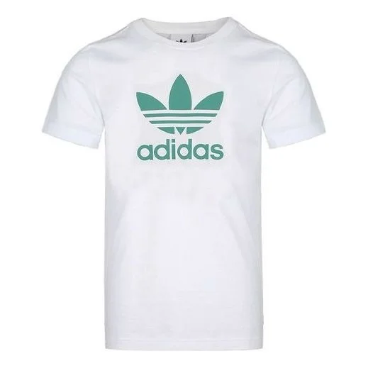 adidas originals Trefoil Alphabet Logo Round Neck Short Sleeve White FM3789 - 1