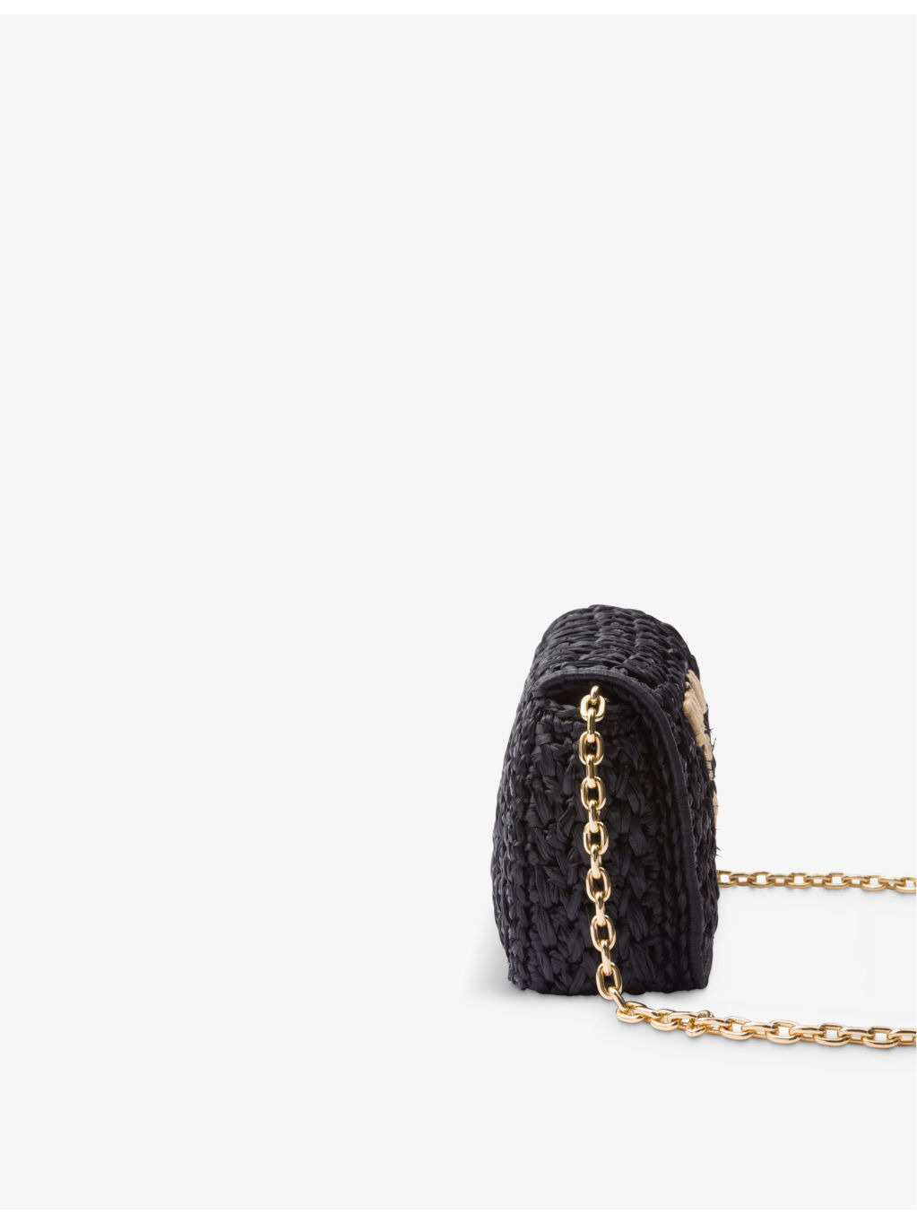Logo-plaque raffia-effect woven shoulder bag - 5