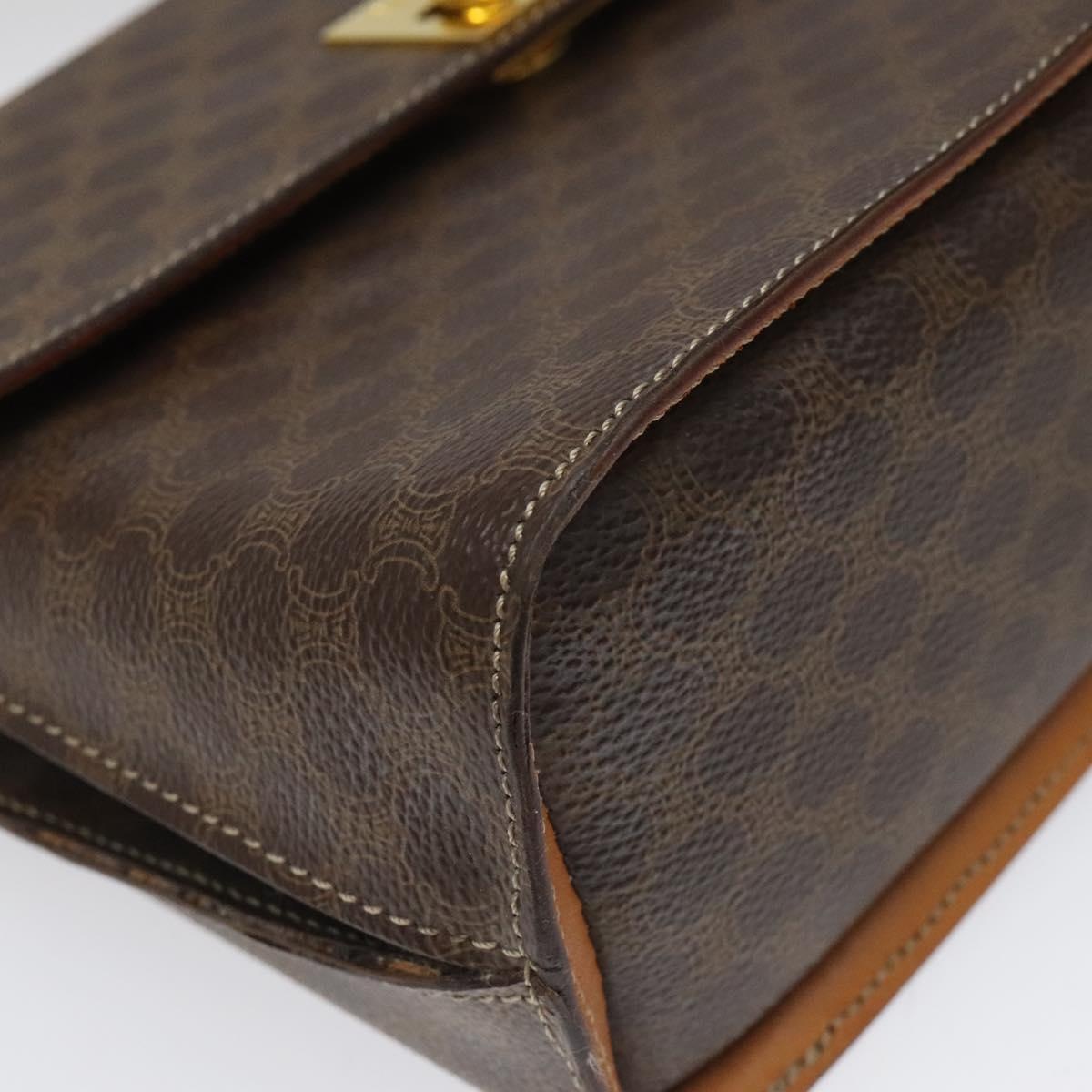 CELINE Macadam Canvas Hand Bag Pvc Leather Brown - 14