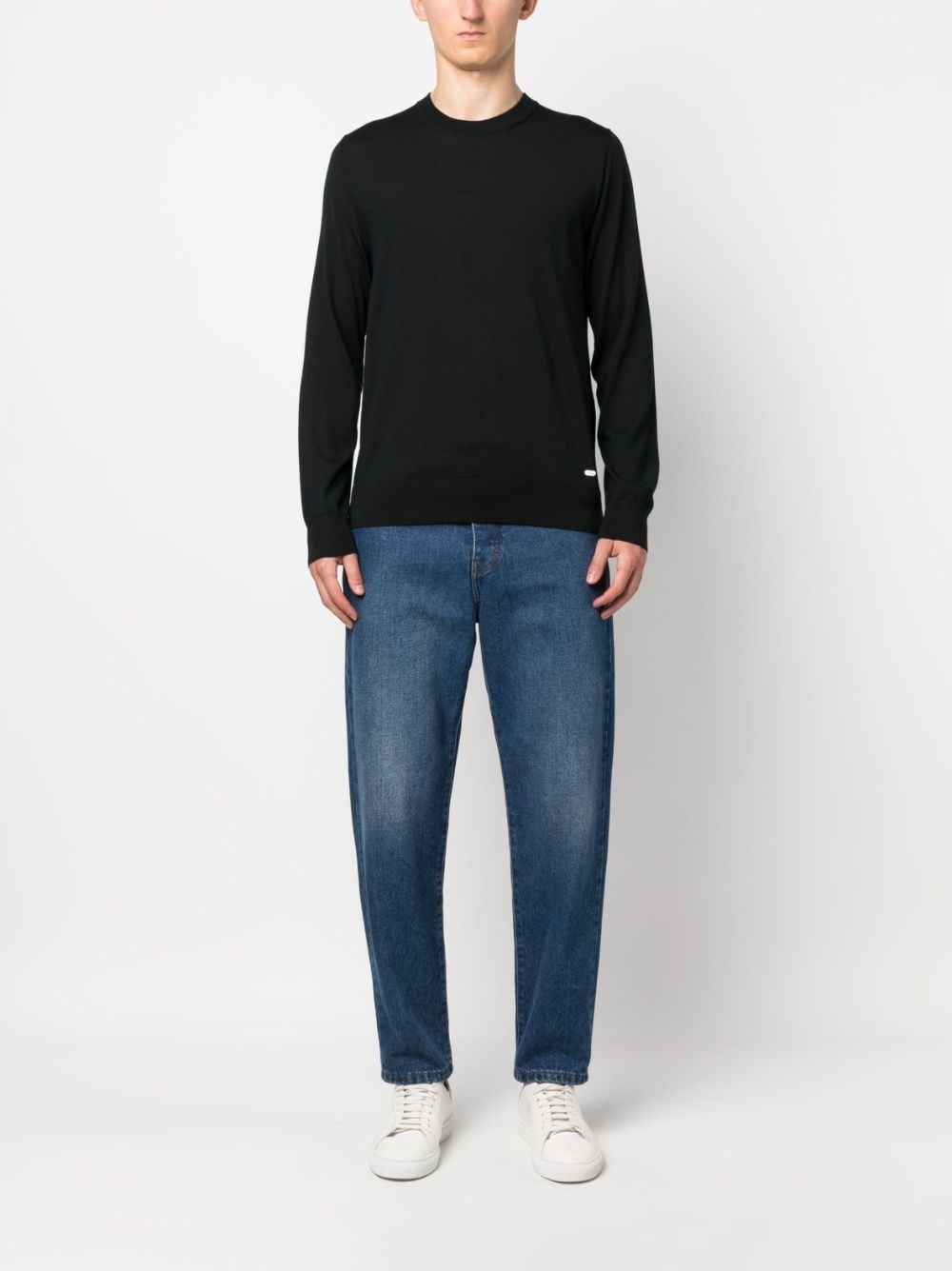crew-neck knitted wool jumper - 2