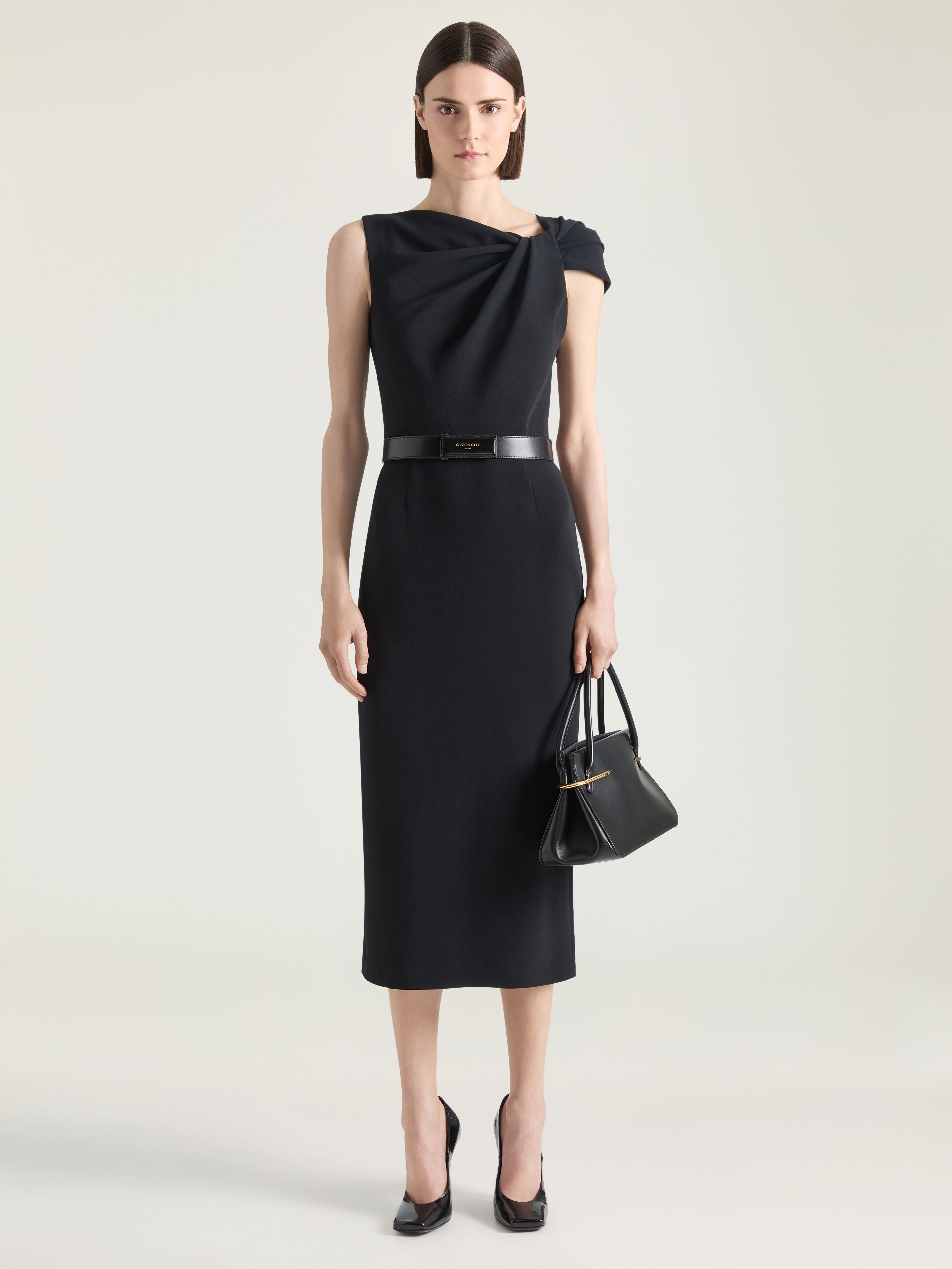 DRAPED PENCIL DRESS IN CREPE CADY - 2