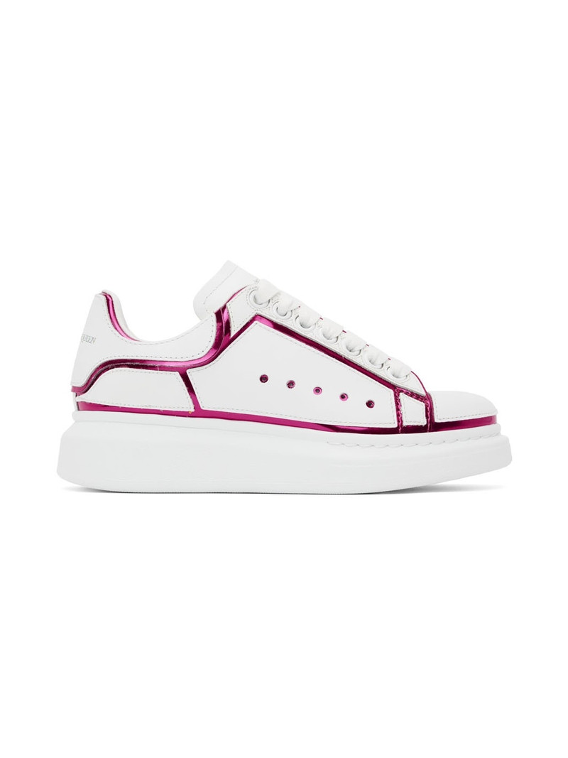 metallic-trim lace-up sneakers - 1