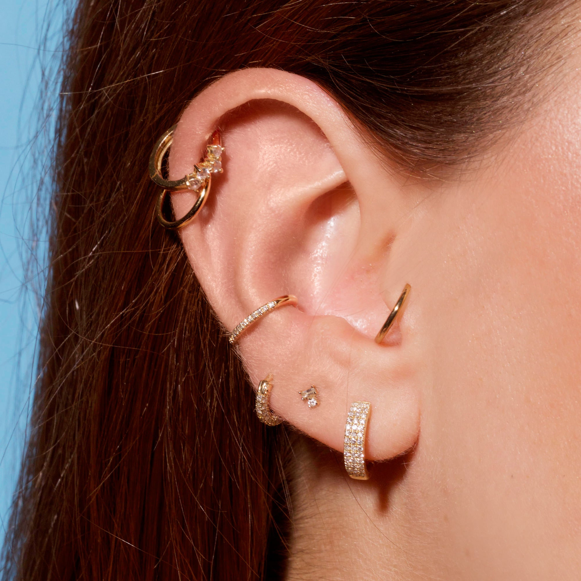Diamonds On Diamonds Huggie Earrings - 11