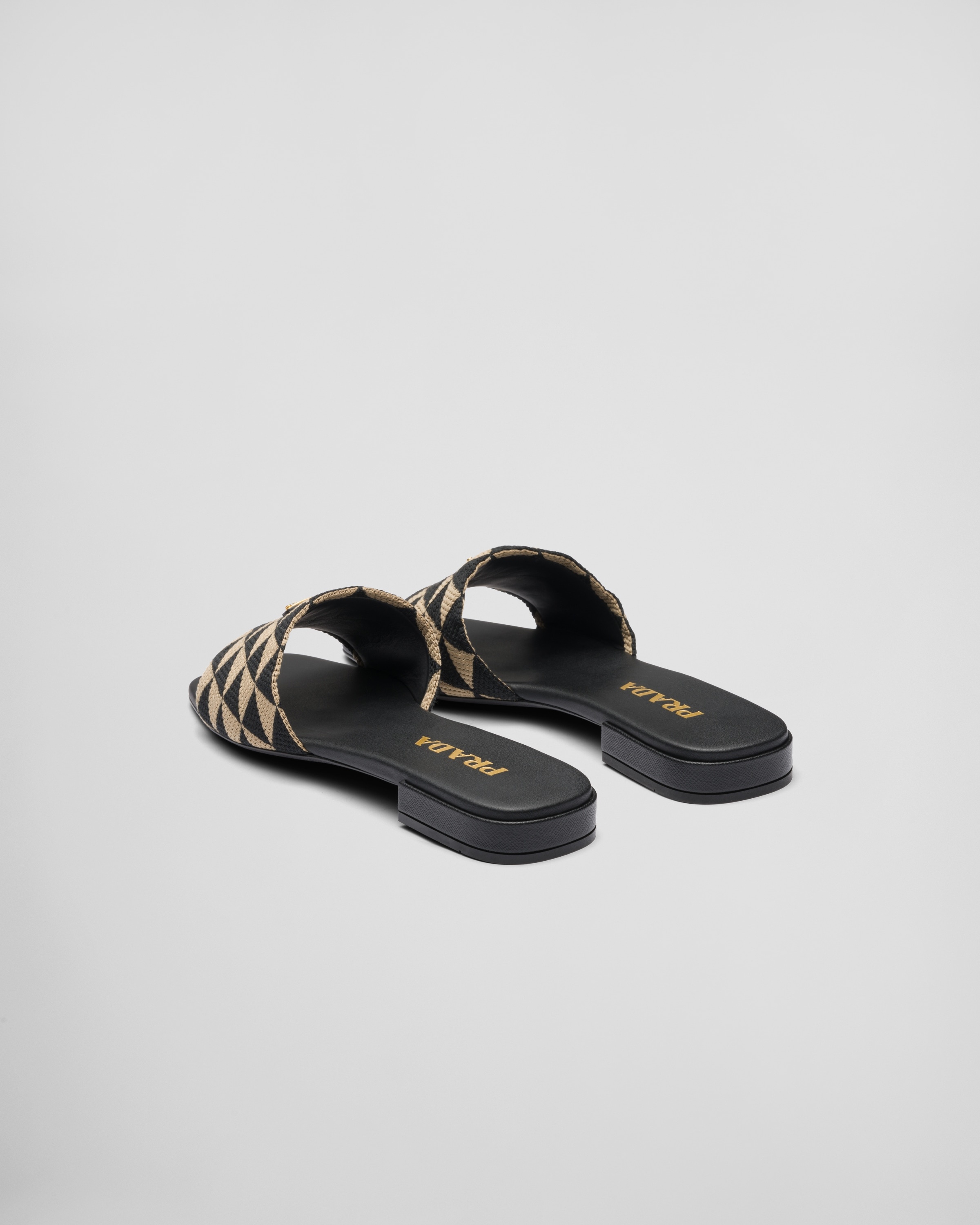 【関税&送料込】Prada Embroidered Fabric Slippers Prada Embroidered fabric slides | REVERSIBLE