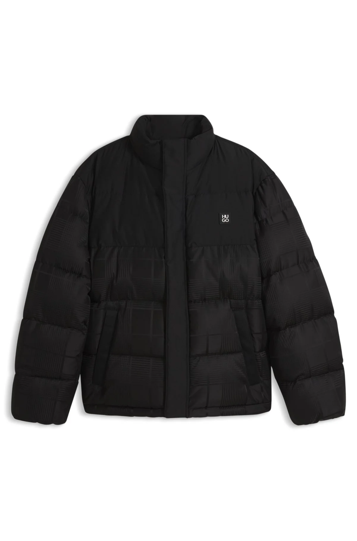 WATER-REPELLENT PUFFER JACKET WITH JACQUARD CHECK PATTERN - 1