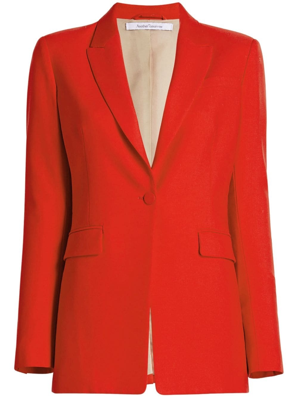 single-breasted merino wool blazer - 1