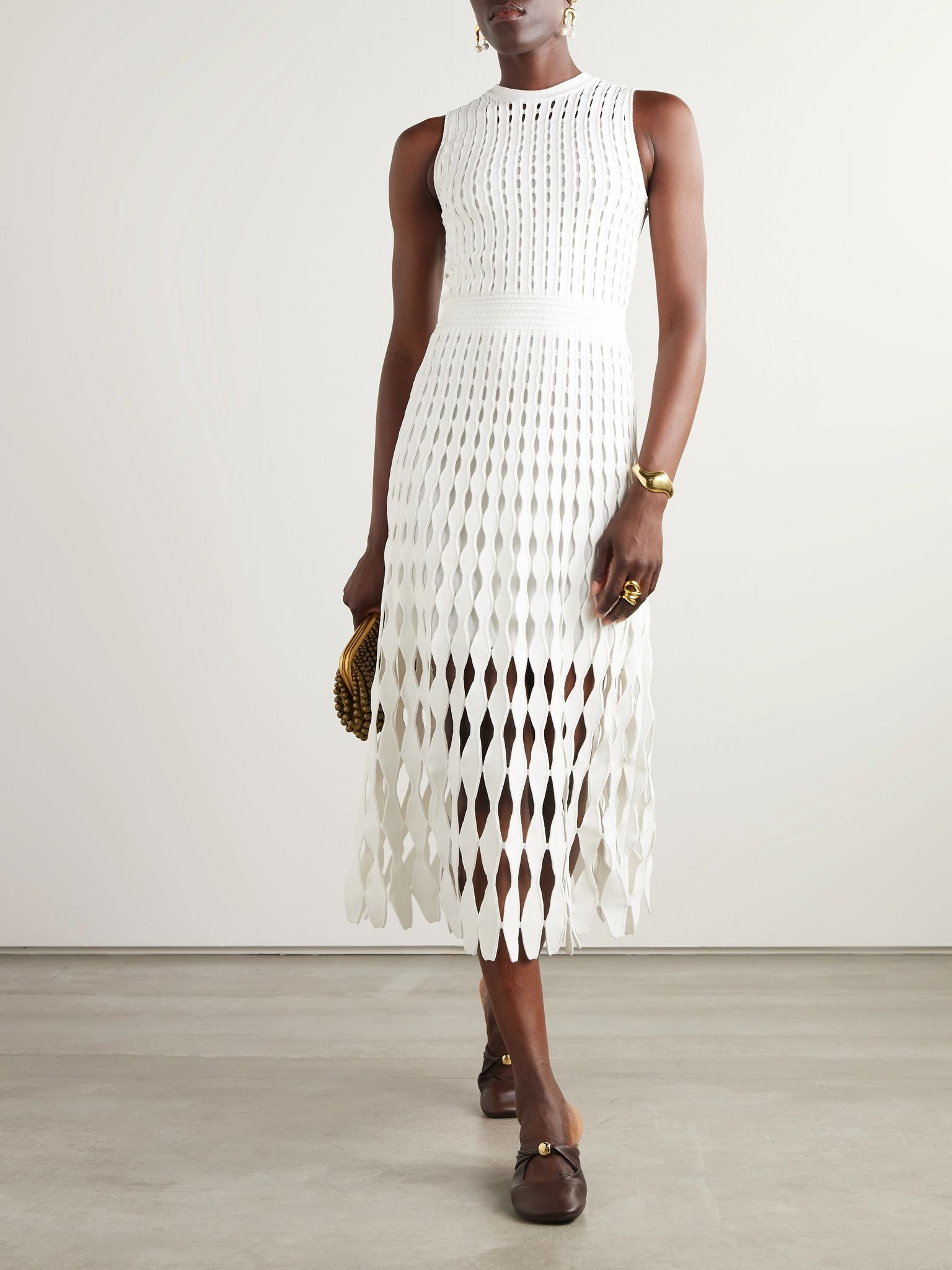 Zyla cutout jersey midi dress Cream - 2
