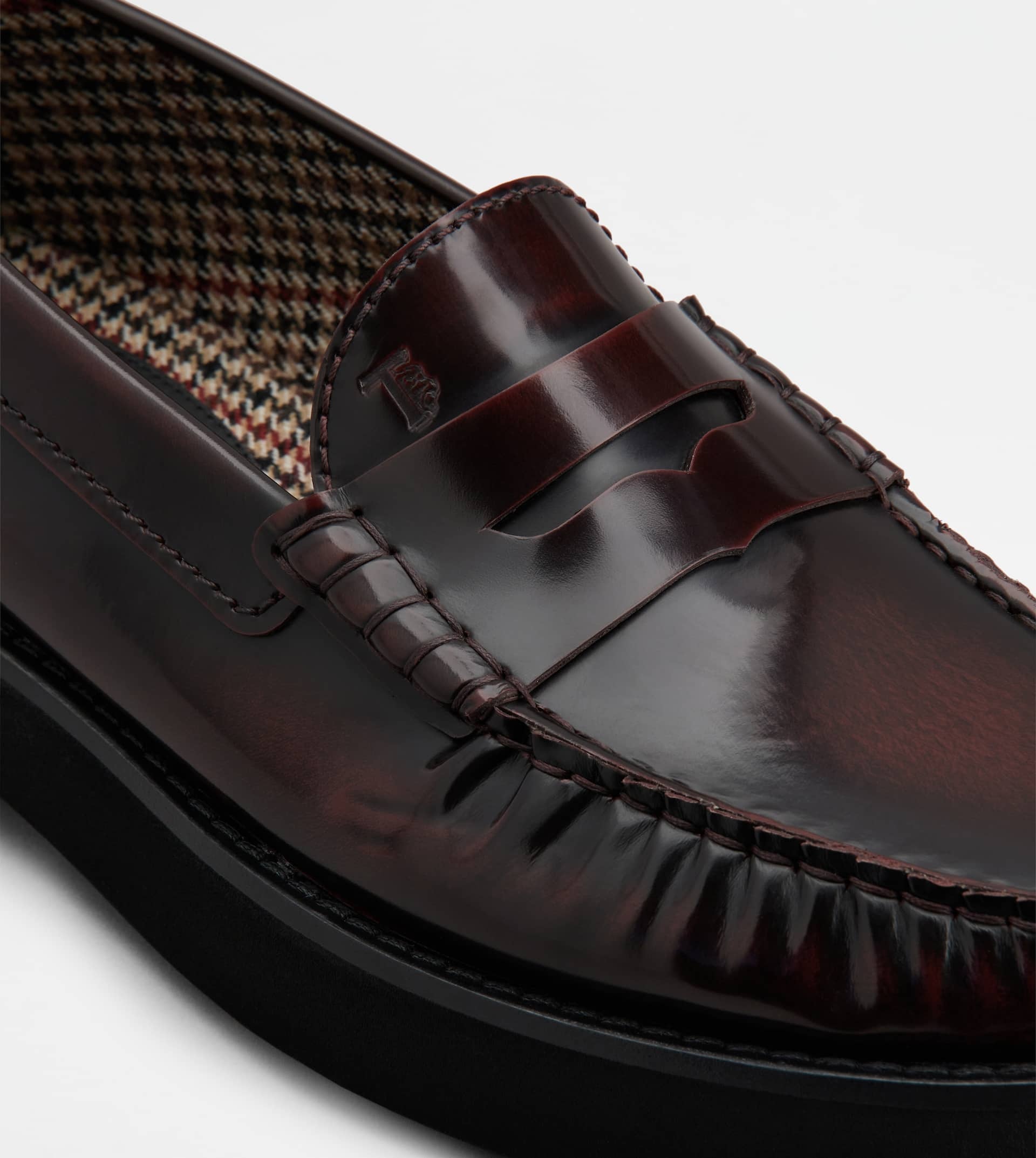 LOAFER IN LEATHER - BURGUNDY - 5