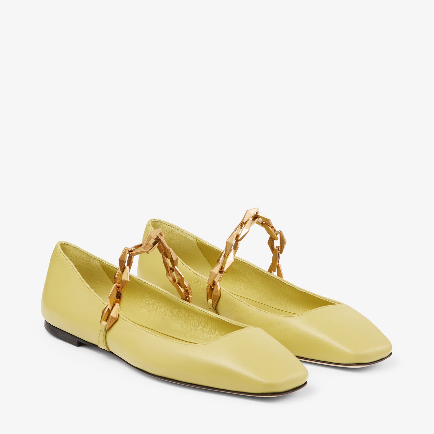 Diamond Tilda Flat
Yellow Nappa Leather Flats - 2