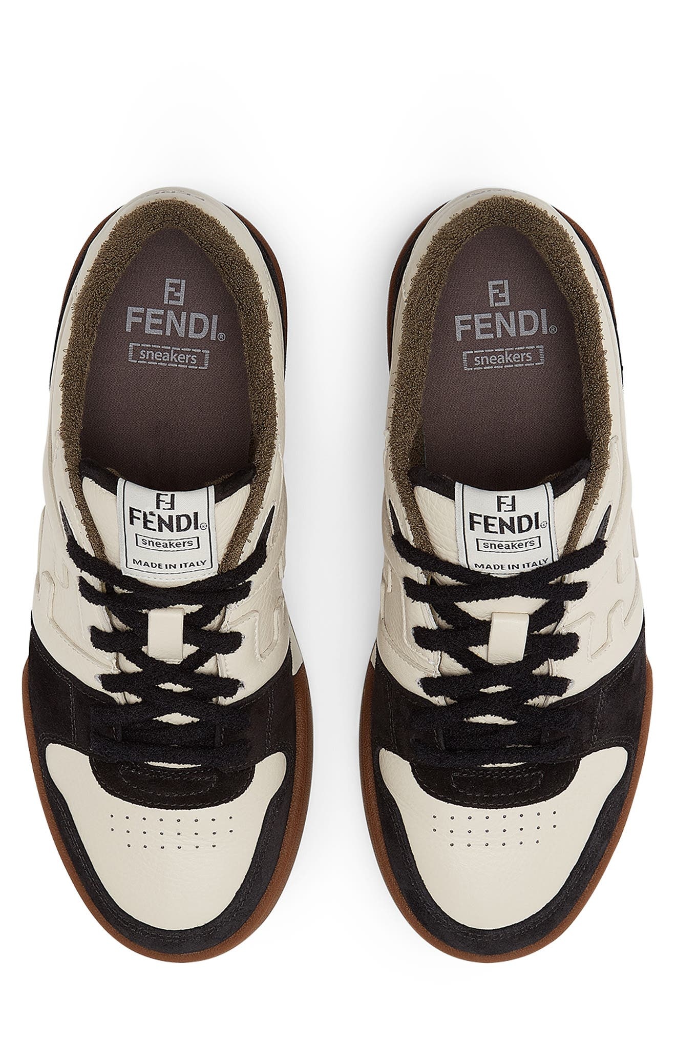 Fendi FF Match Sneaker in Nero/Milk/Nero at Nordstrom - 3