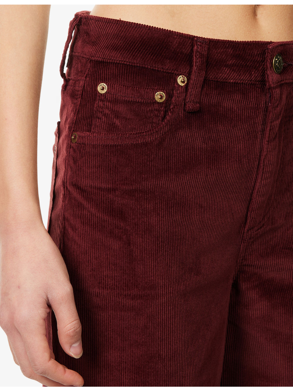 Skylar High-Rise Corduroy Cotton and Modal-Blend Trousers - 5