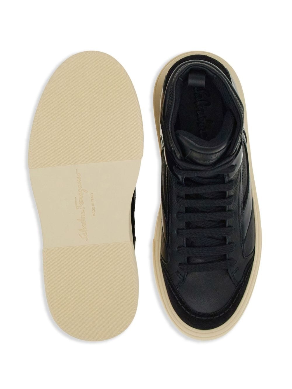 logo-debossed hi-top sneakers - 3