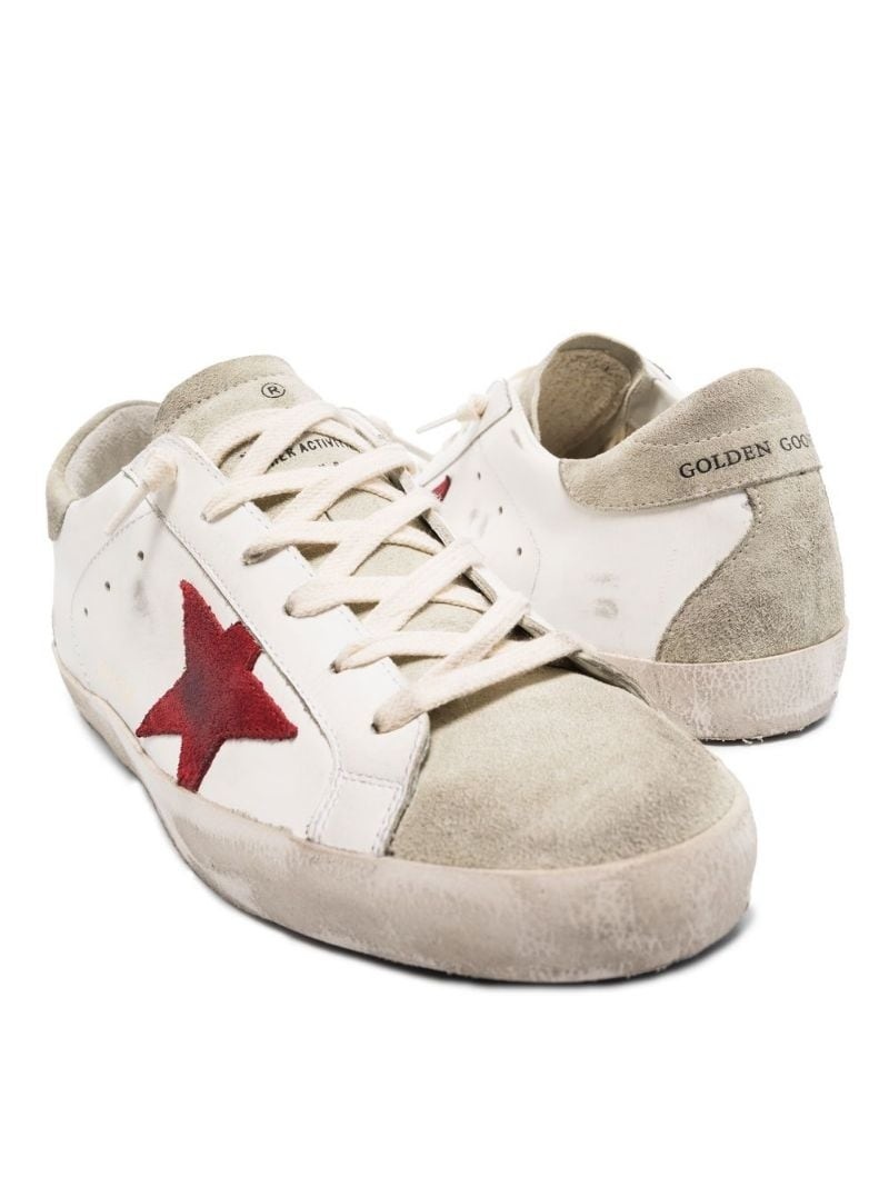 Superstar distressed lace-up trainers - 2