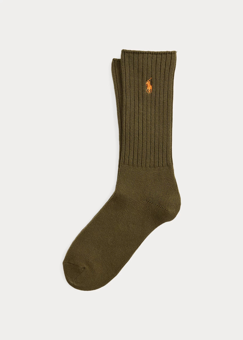Signature Pony Cotton-Blend Crew Socks 1