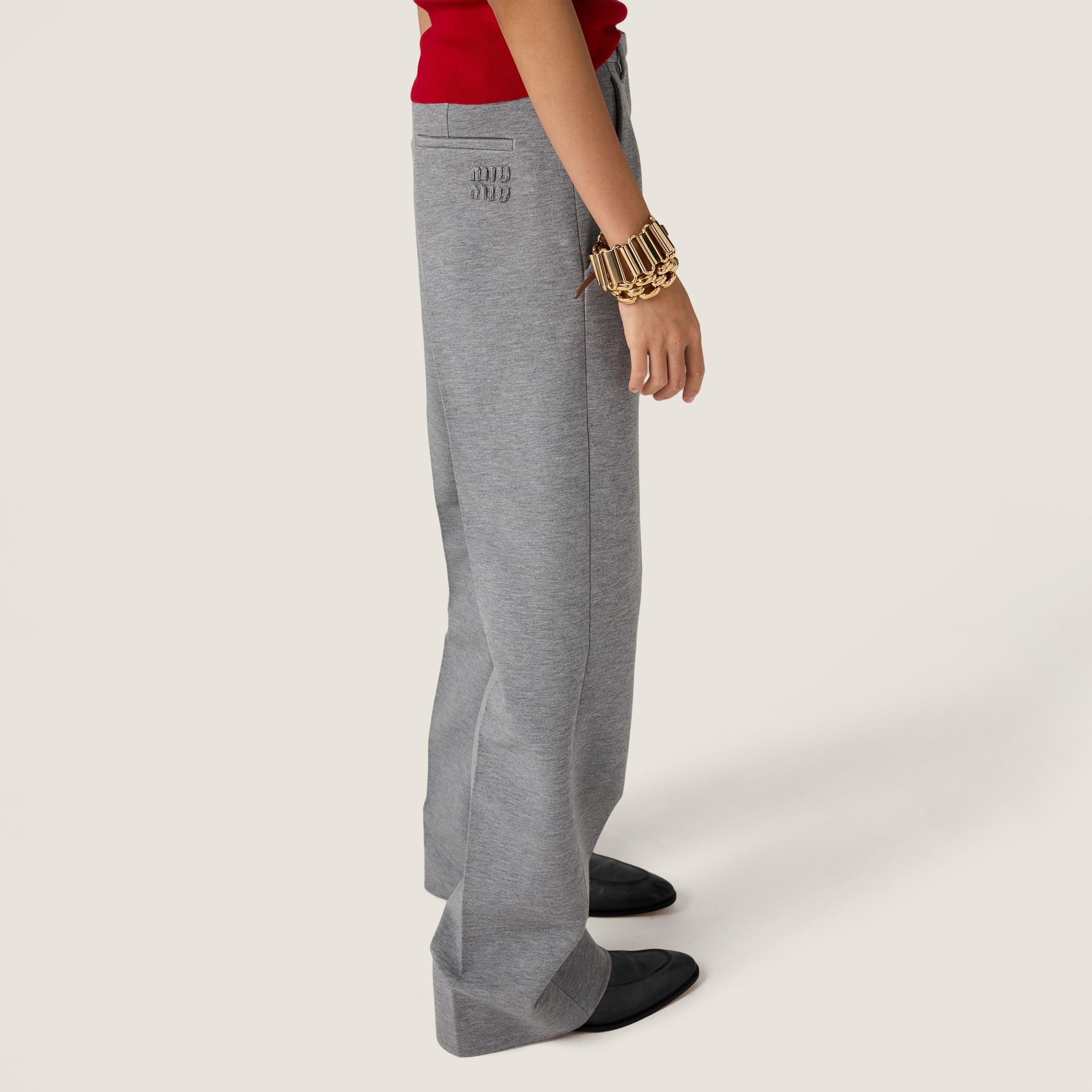 Fabric stitch knit pants - 4
