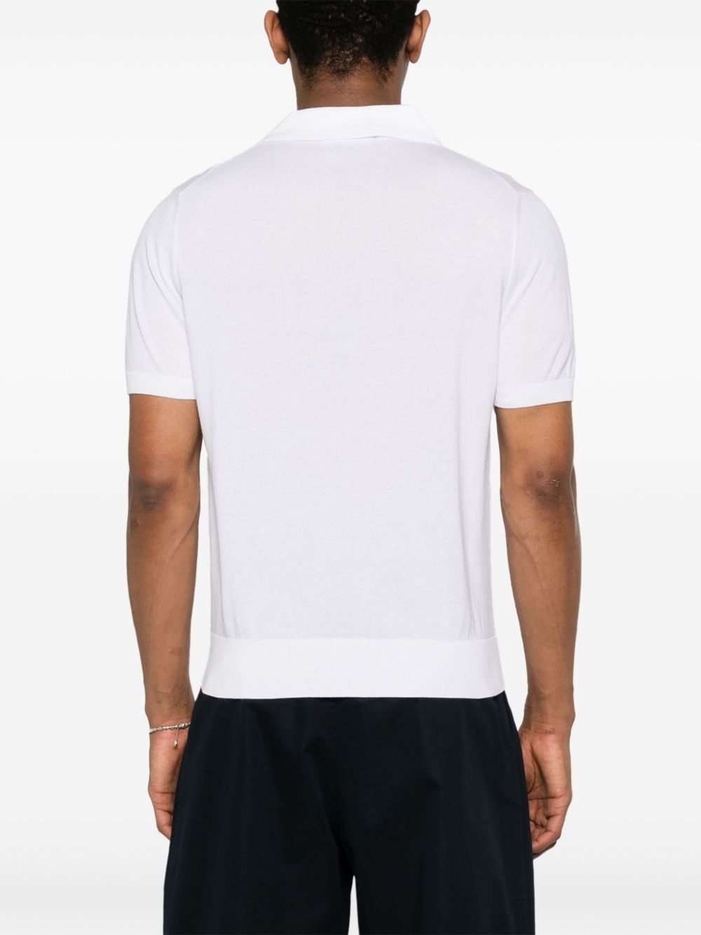 suede-detail polo shirt - 3