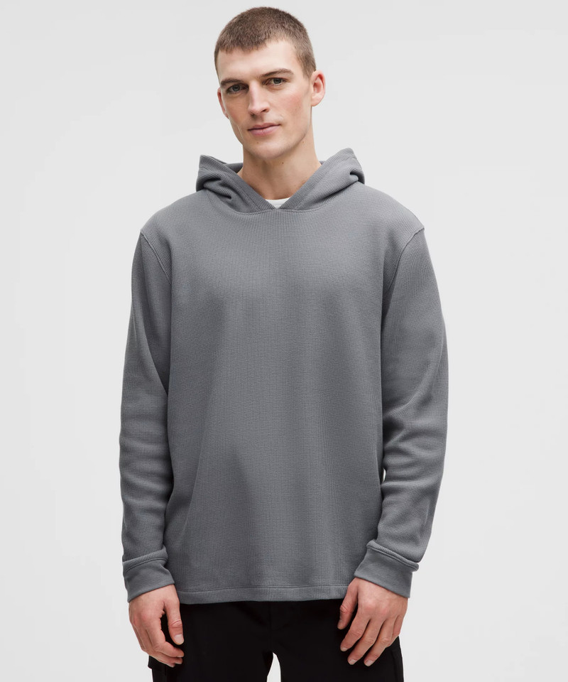 Cotton-Blend Waffle Knit Hoodie 1