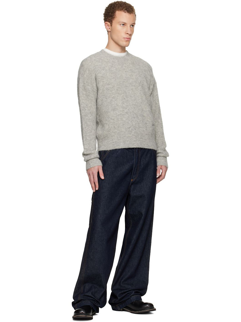 AMI Paris Gray Alpaca Ami Crewneck Sweater outlook