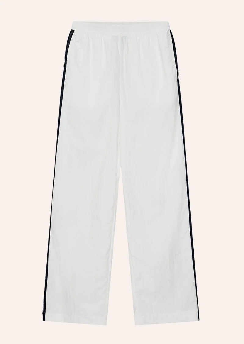 RELAY SPRAY TRACK PANT IN WHITE & DARK NAVY - 1