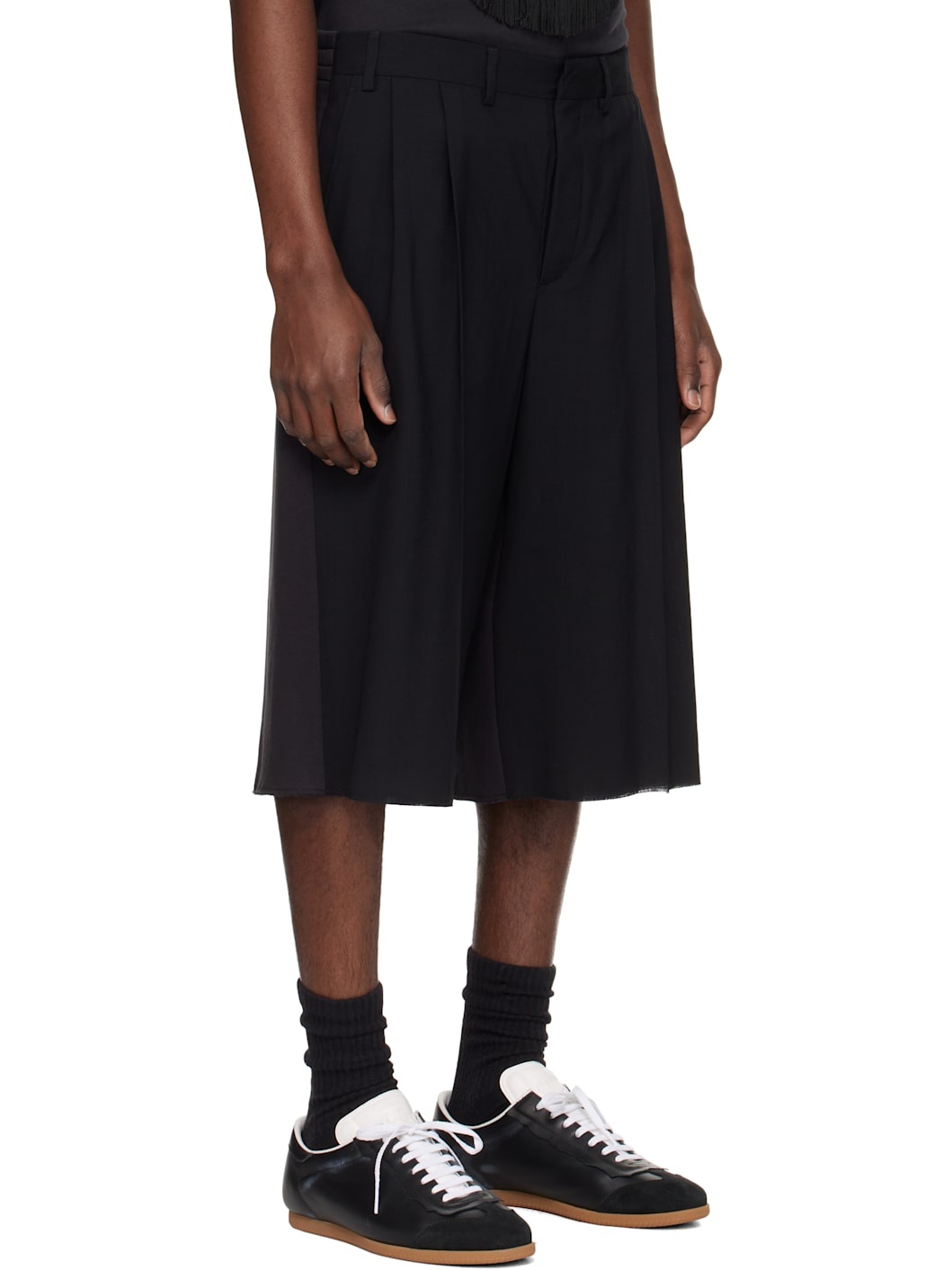 Black Paneled Shorts - 2