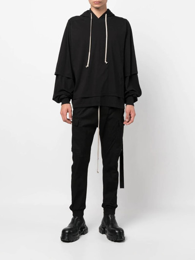 Rick Owens DRKSHDW layered organic cotton hoodie outlook