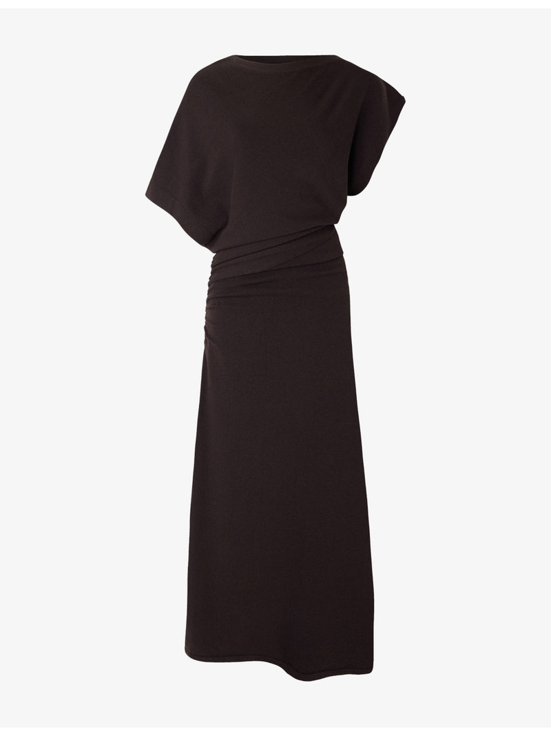 Divine Asymmetric-Sleeve Cotton-Blend Maxi Dress 1