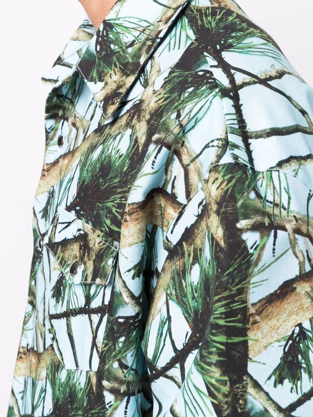 tree-branch print shirt - 5