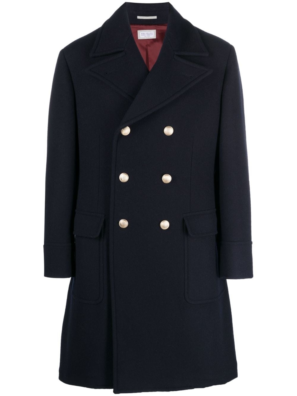 button-down double-breasted coat - 1