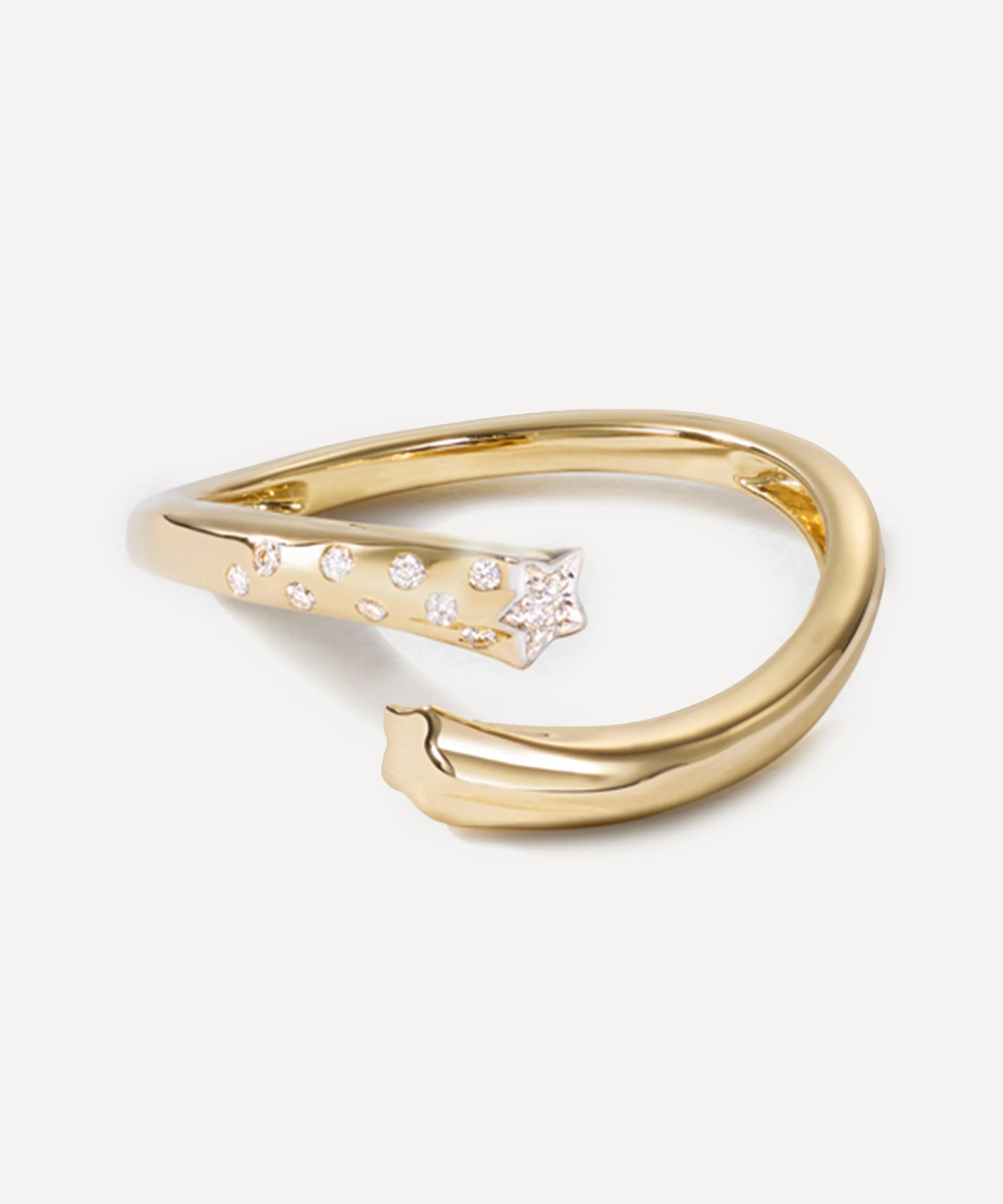 14ct Gold Diamond Polka Dot Shooting Star Ring - 1