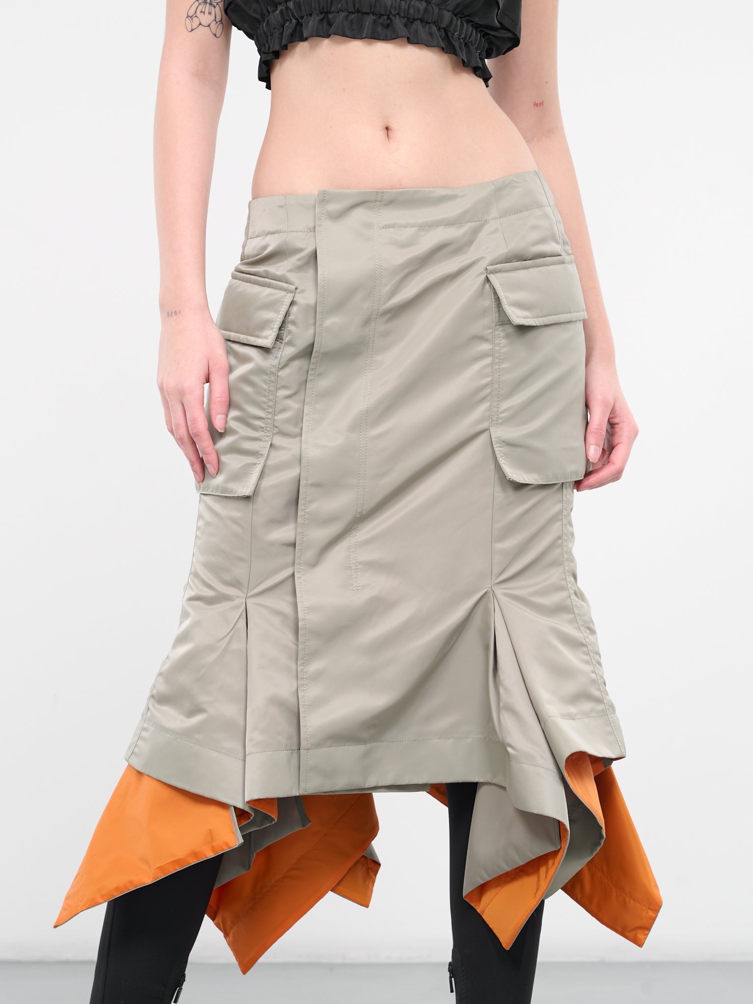 Nylon Twill Bomber Skirt - 4