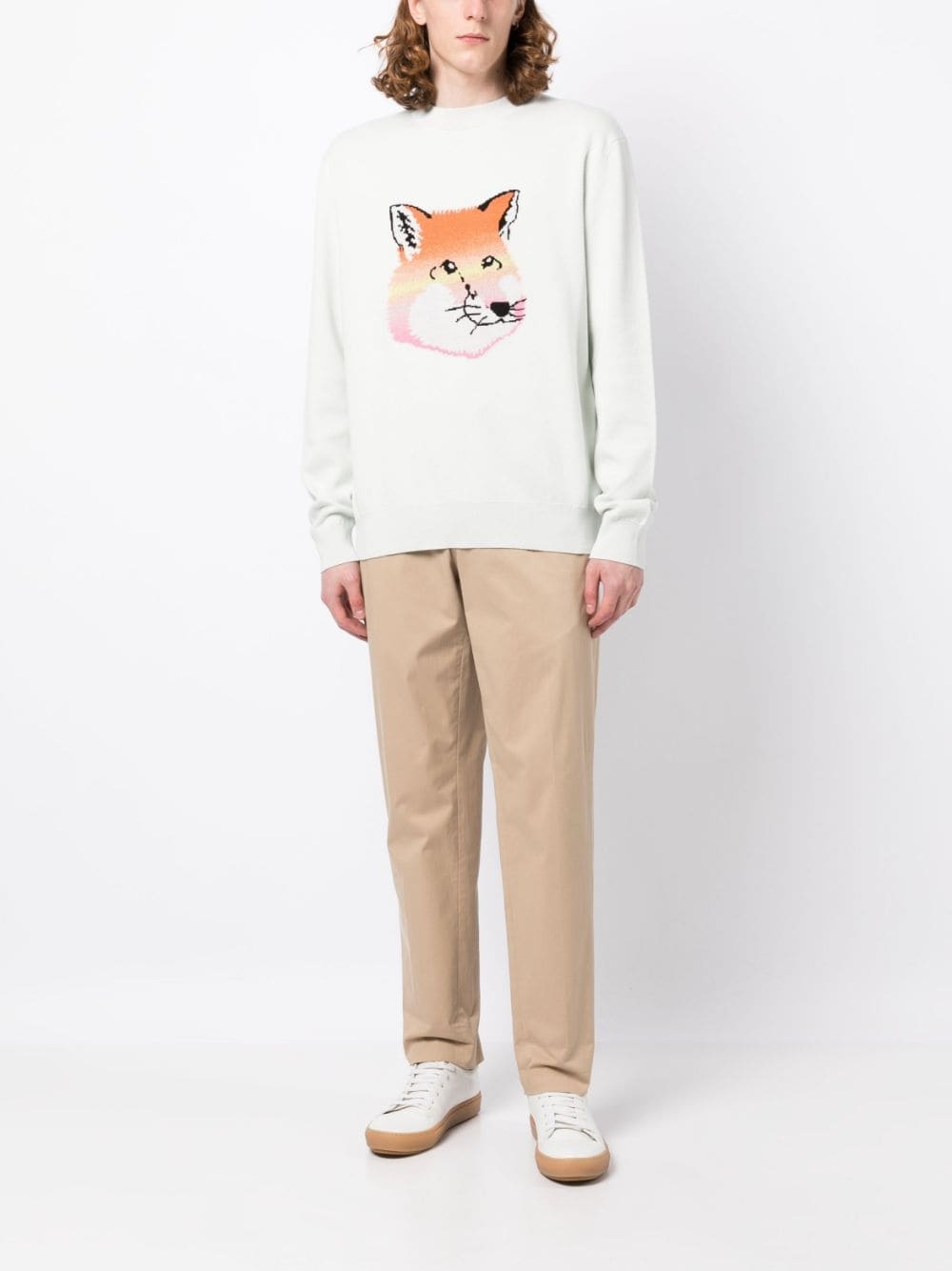 Fox round-neck cotton jumper - 2