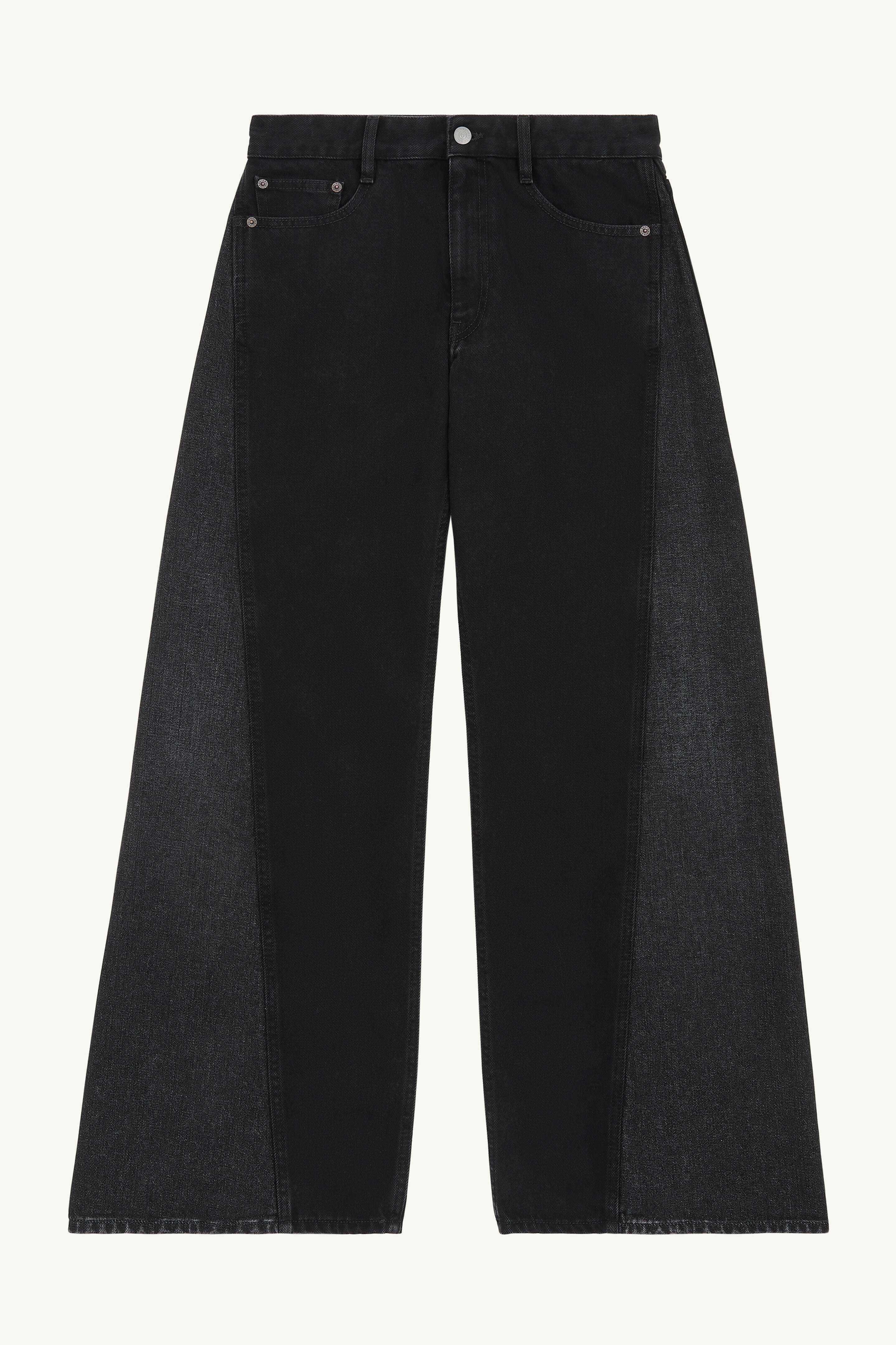 Half and half denim trousers - 1