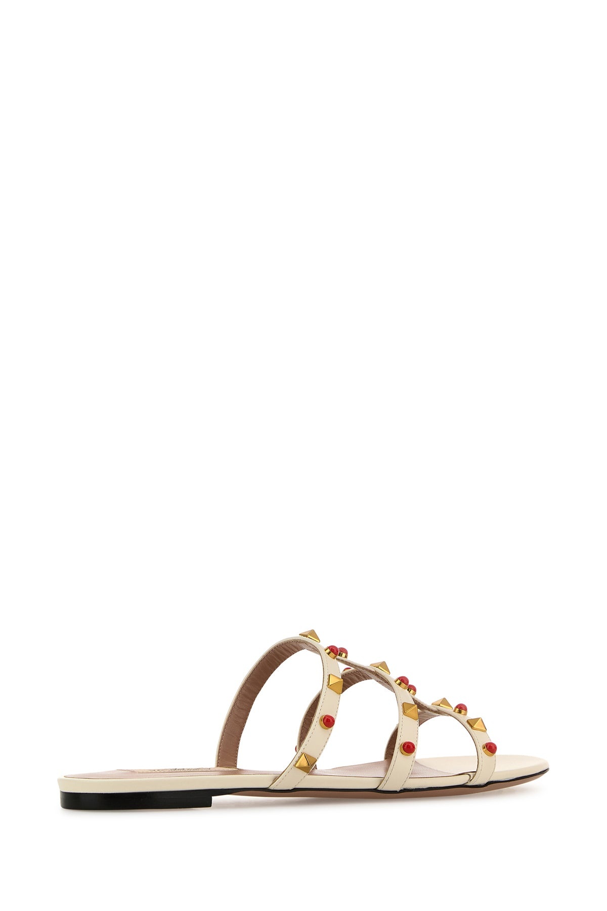 White leather Studs slippers - 3