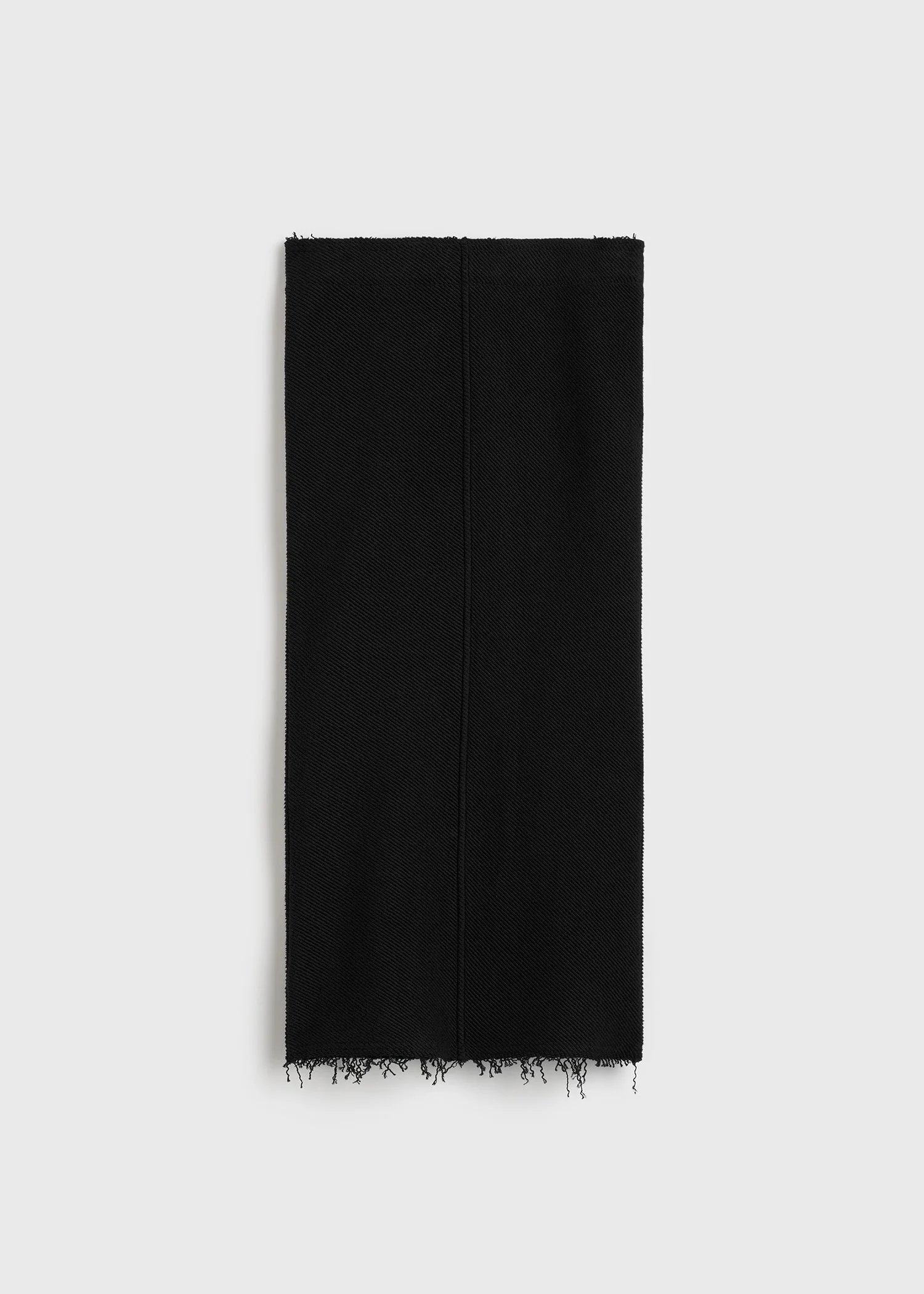 Long fringed jersey skirt black - 1