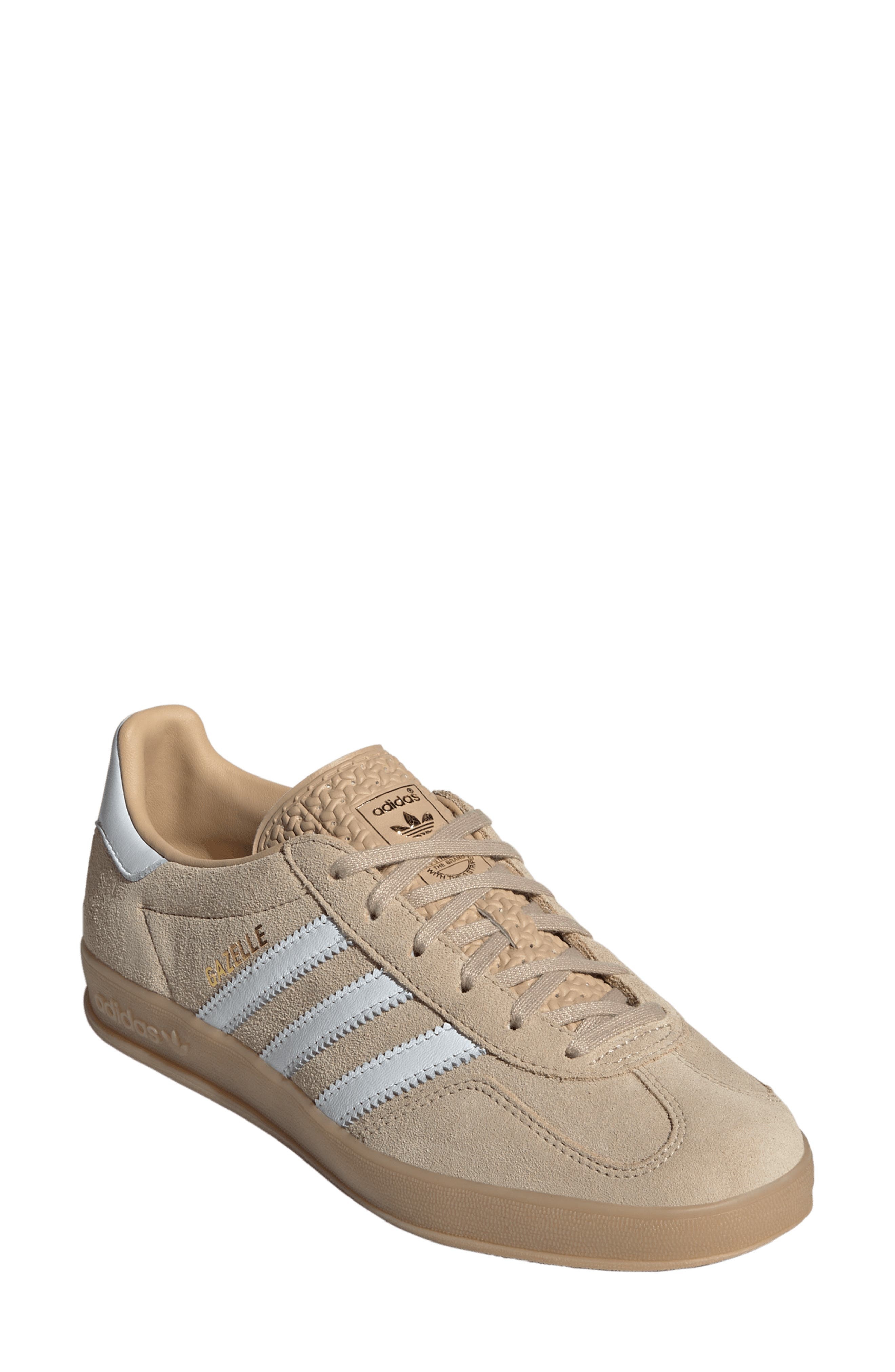 adidas Gazelle Indoor Sneaker in Magic Beige/White/Gum at Nordstrom - 1
