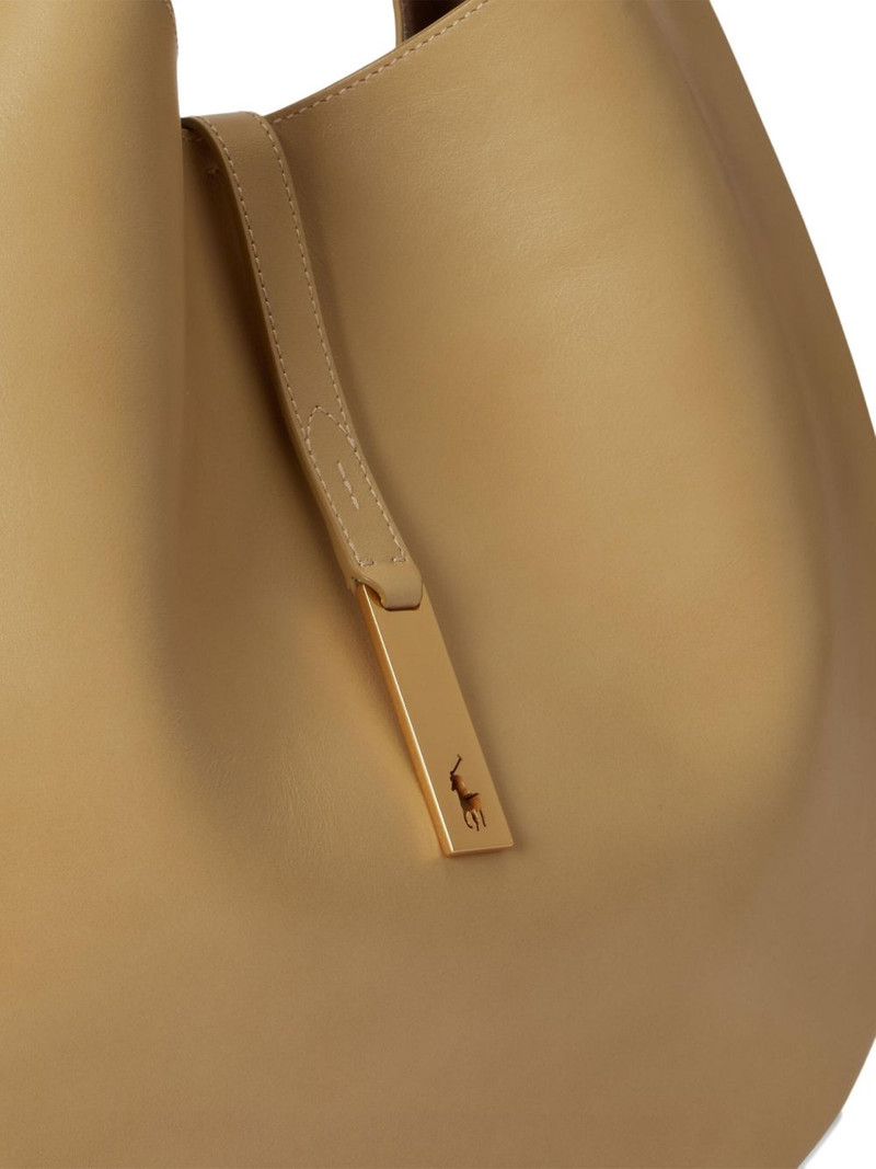 Pony-plaque leather shoulder bag 4