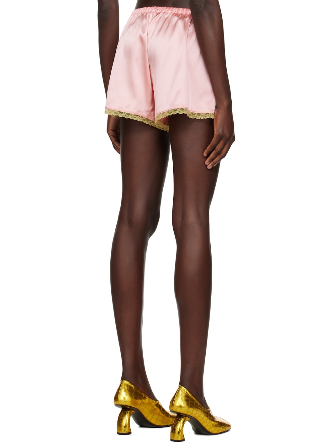 Pink Silk Mini Shorts - 3