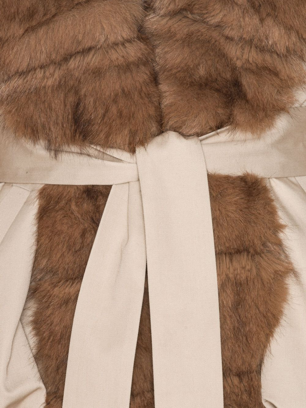 trimmed-collar belted jacket - 5