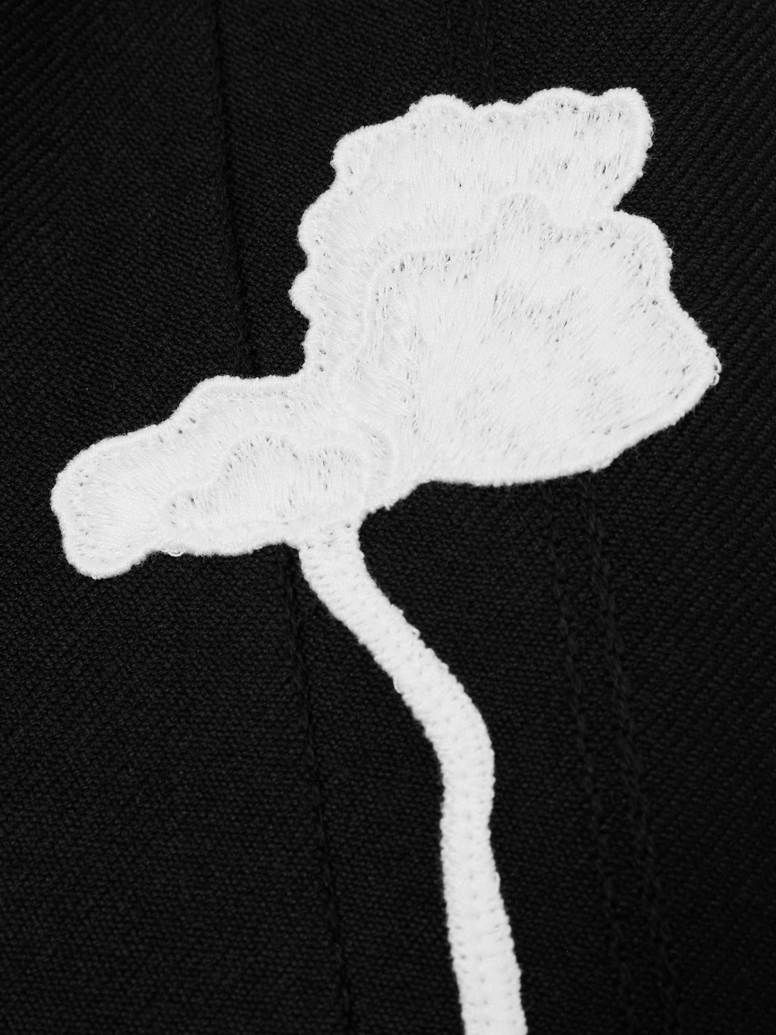 Hashiro appliquéd wool-twill blouse Black - 4
