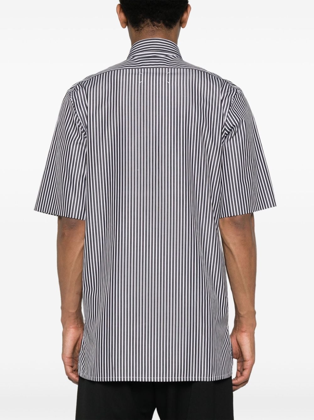 embroidered-logo striped shirt - 4