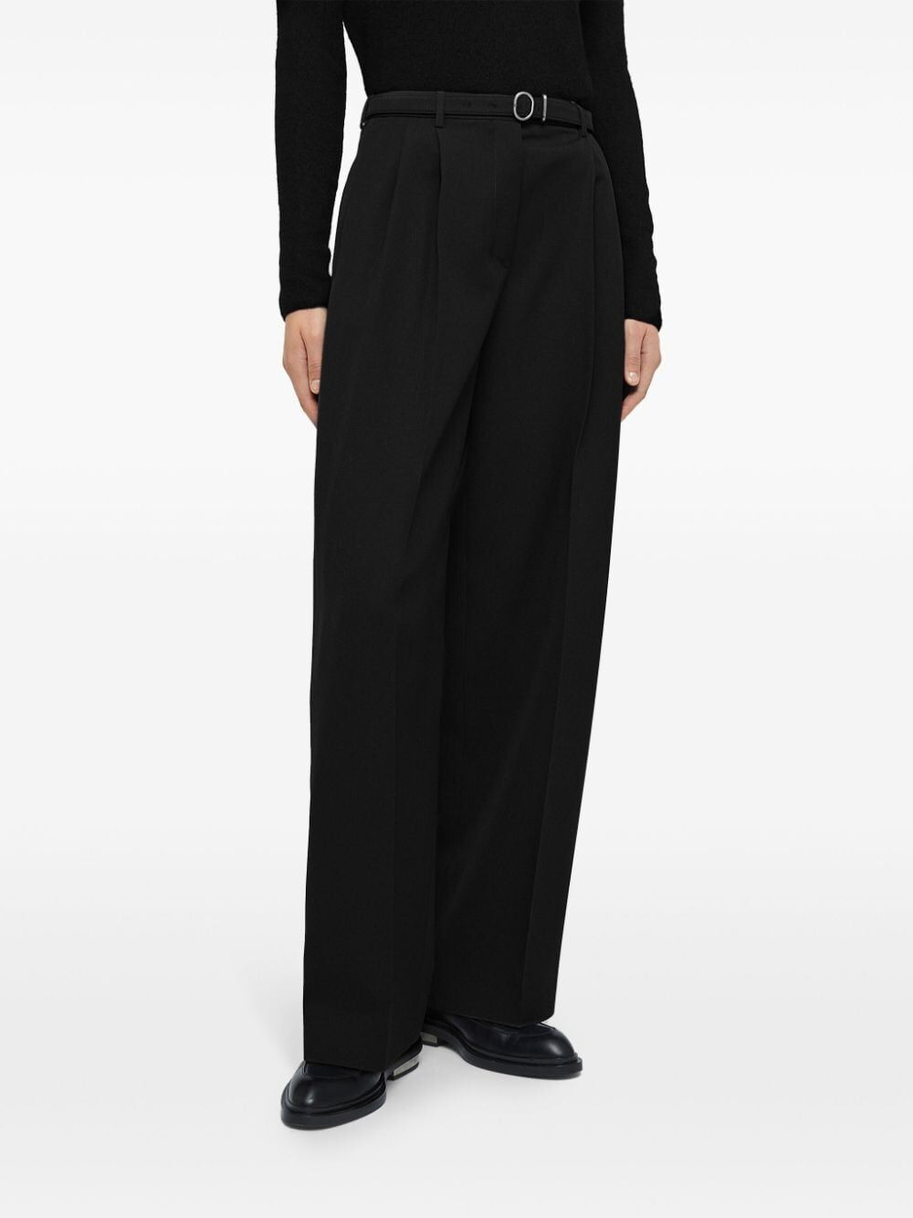 Jil Sander Women Long Relaxed Wide Leg Pleated Pant - 6